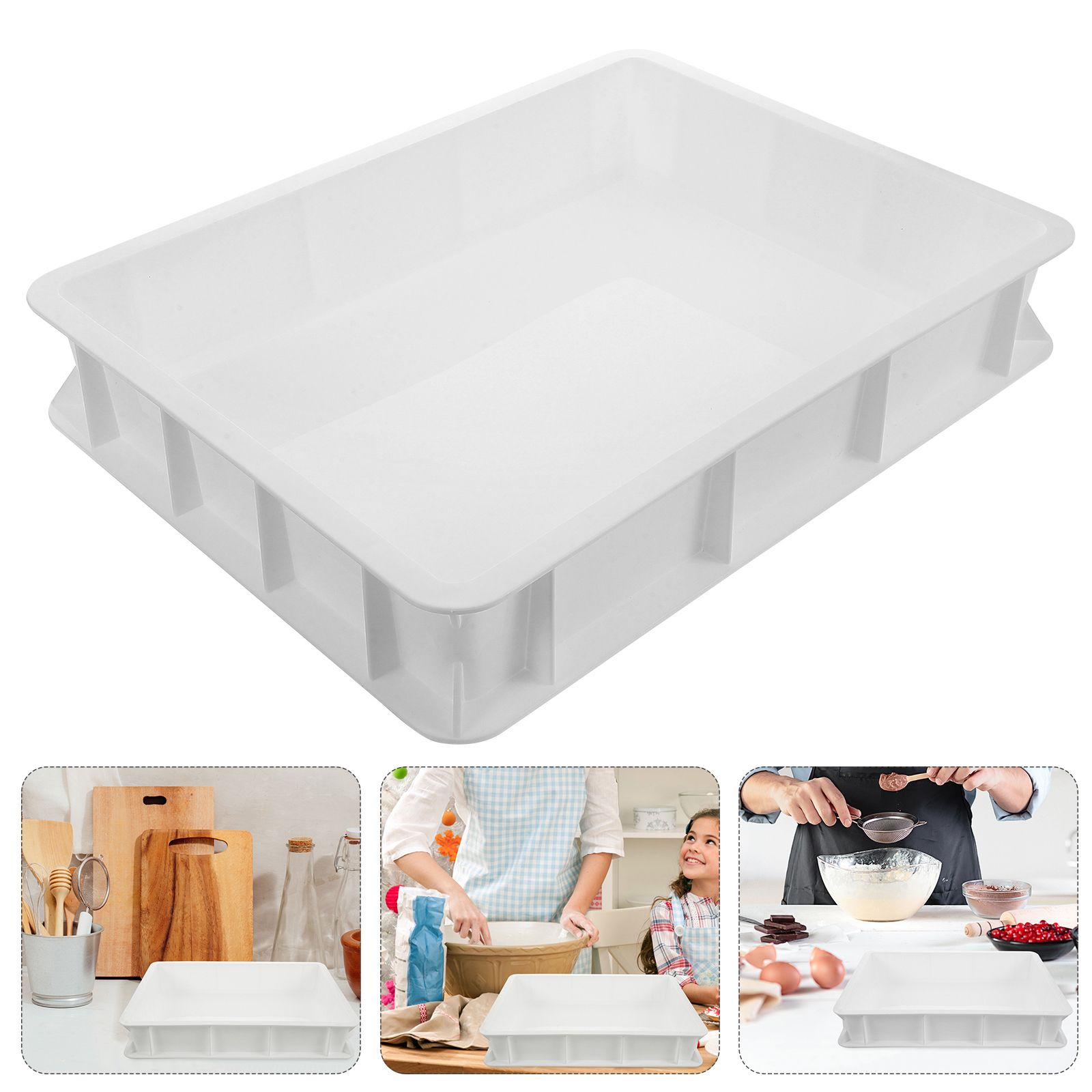 Plateau de conteneurs empilables pour Pizza, cuisine domestique, stockage Commercial, épreuve des pâte, conteneur de stockage pour pain en plastique
