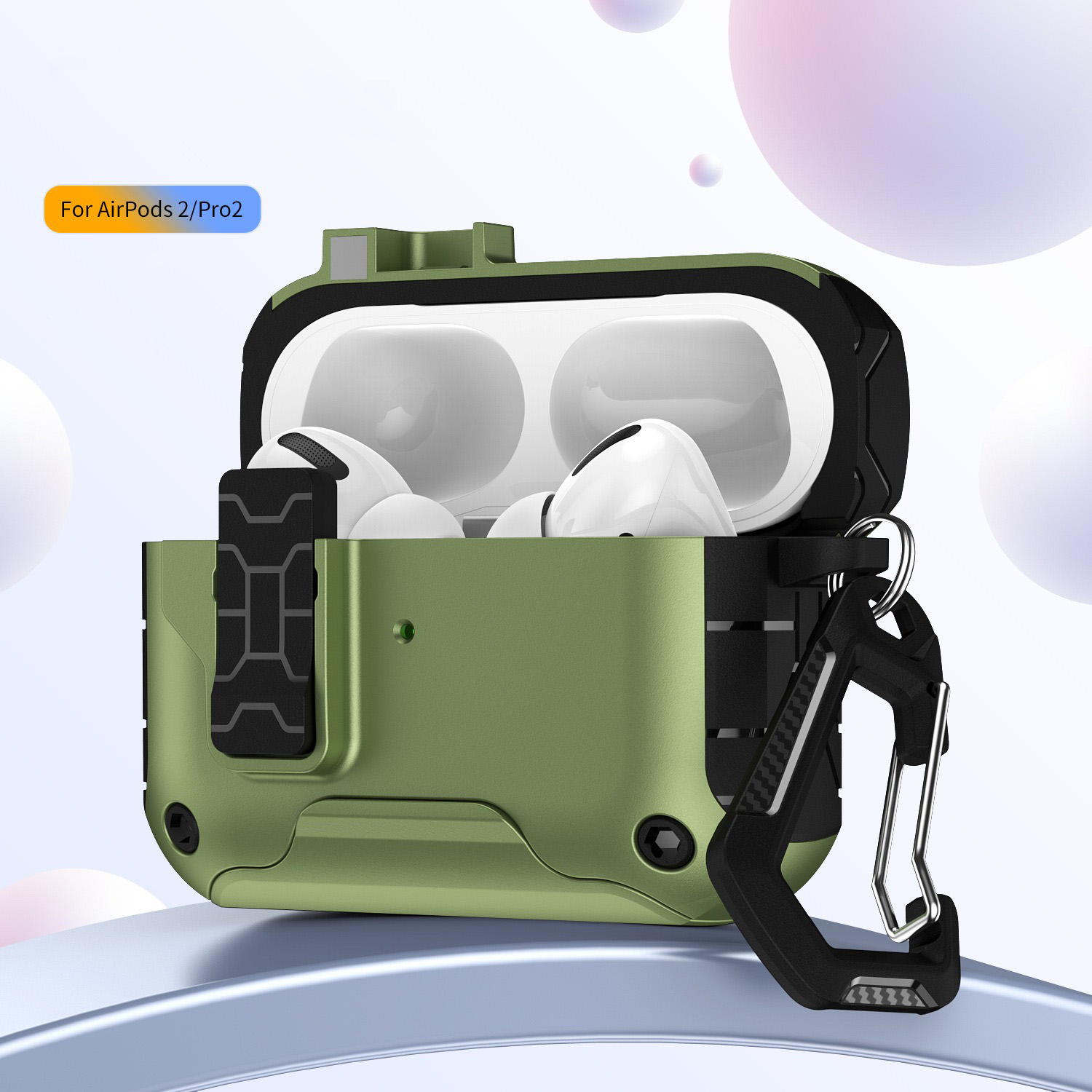 Secure Lock Clip Oortelefoon Case Cover Voor AirPods Pro 2e Generatie Schokbestendig Case Voor AirPods 4 Pro 2 Met Telefoon houder: 3x / IVOOR