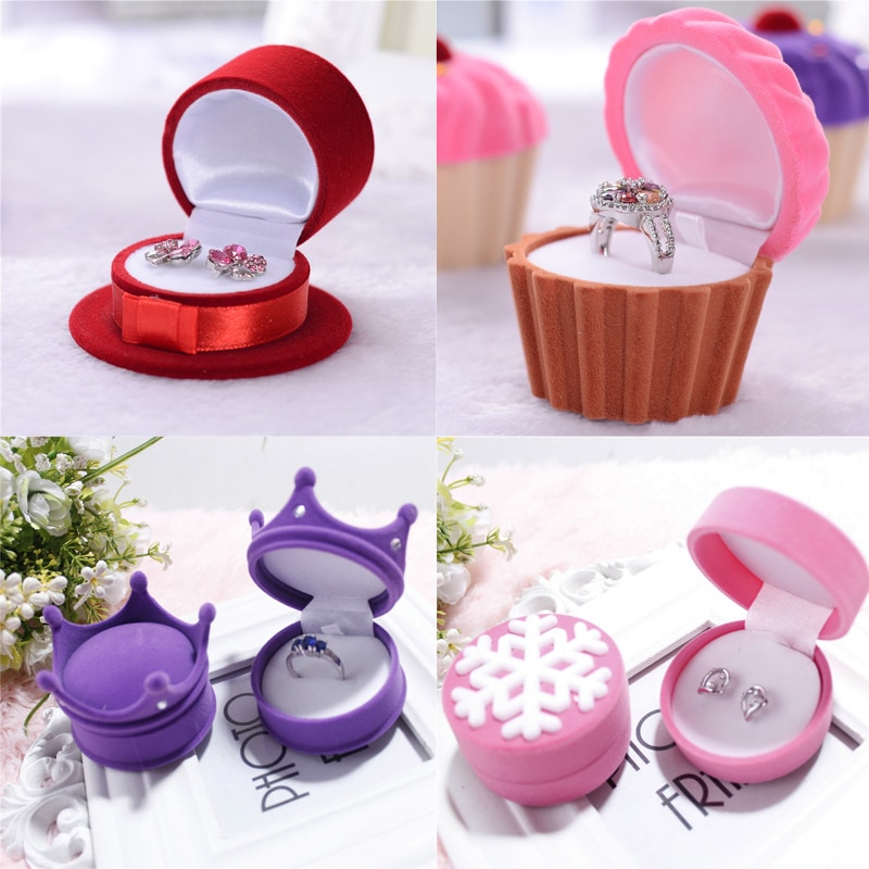 Kasseholder smykker tilbehør mini kasser halskæde øreringe ring forlovelsesring kasse bryllupsfest indretning