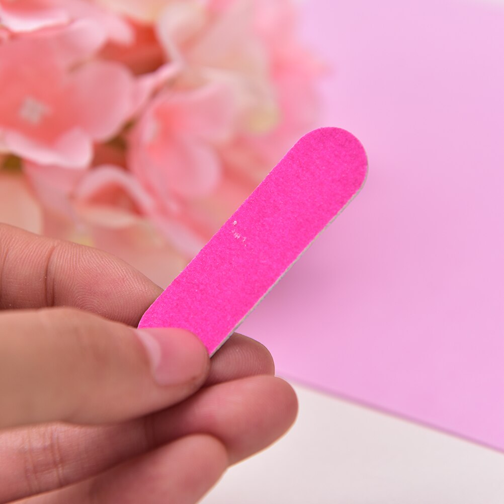 100 Pcs 5cm Disposable Mini Nail Files Artificial Nail Sandpaper Cuticle Remover Buffers Slim Crescent Grit Callus Nail Art Tool