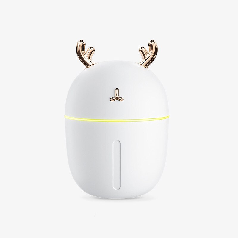 Portable Mini 300ml Humidifier cup USB Ultrasonic Car Aroma Diffuser Mist Maker Air Humidifier Purifier Ultrasonic LED Lamp: White