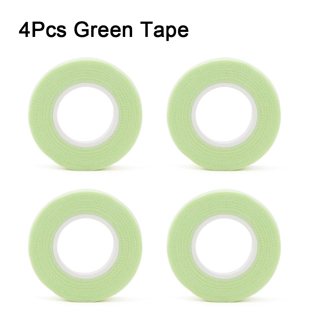 Quewel Geënt Wimper Isolatie Tape En Draagbare Tapes Snijder 2/4Pcs Niet-geweven Enten Wimpers Patches Ademend tool: 4Pcs Green Tape