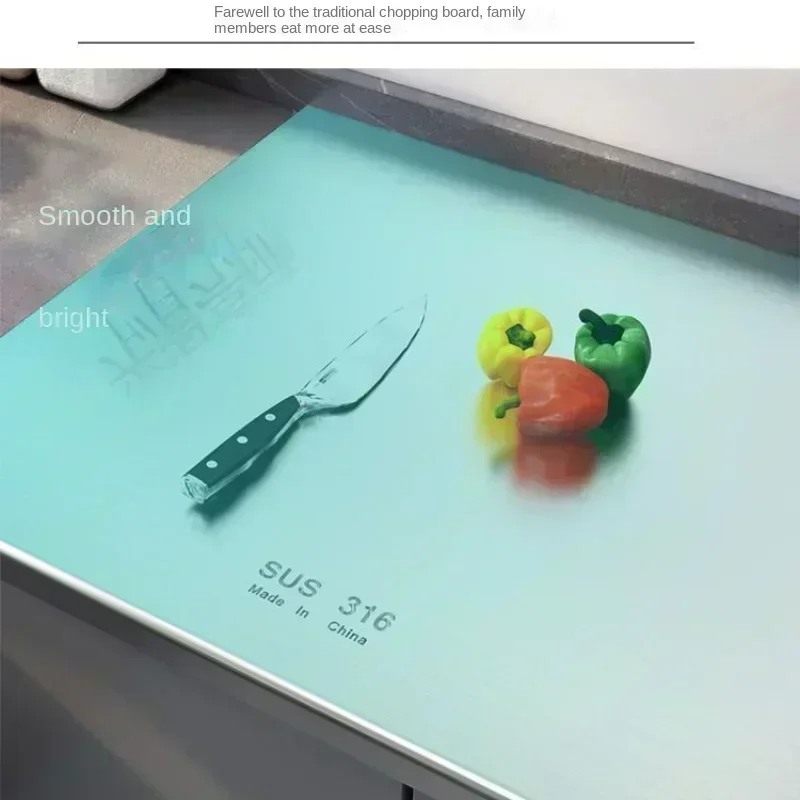 Panneau et planche à découper en acier inoxydable 316, planche à découper à surface amassée extra large double face épaissie pour la cuisine et la maison