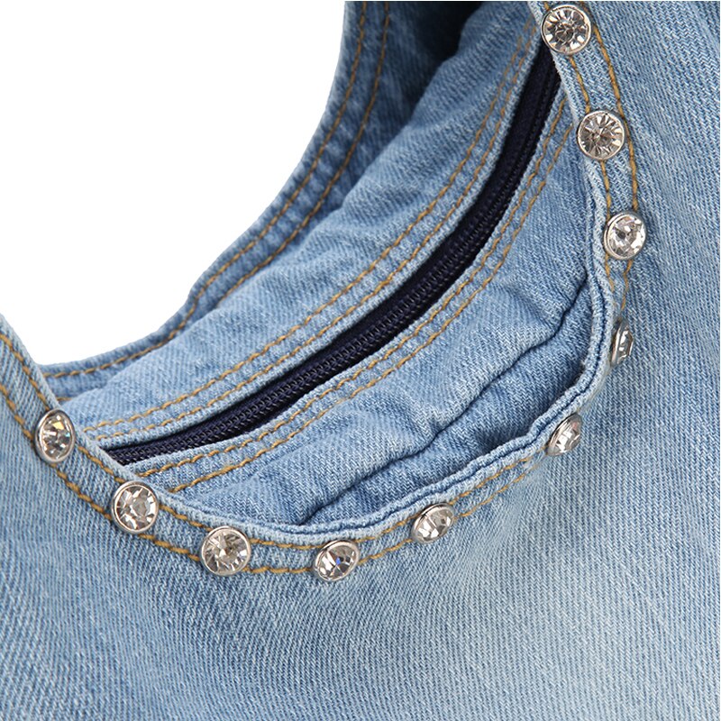 IPinee femmes Denim sacs à main doux de sacs à main avec diamant dames fourre-tout sac Messenger sacs