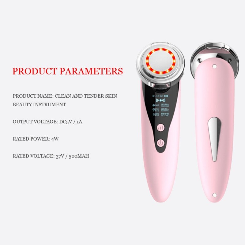 LED Face Beauty Massager Cold Hammer Ultrasonic Cryotherapy Facial Vibration Massager Face Body Spa Ion Beauty Instrument
