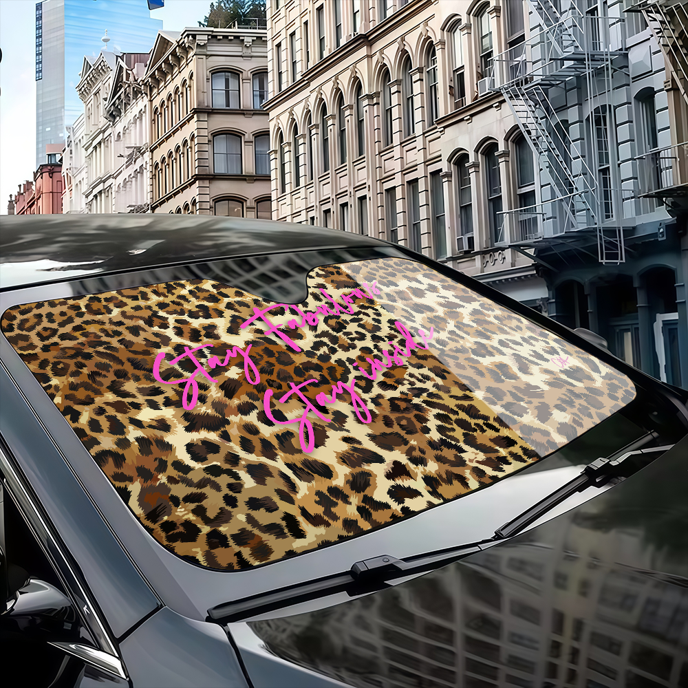 Leopard Print Car SunShade Solar Protection Windshield Sunshade Cover Sun Shade Auto Sun Visor Car Covers