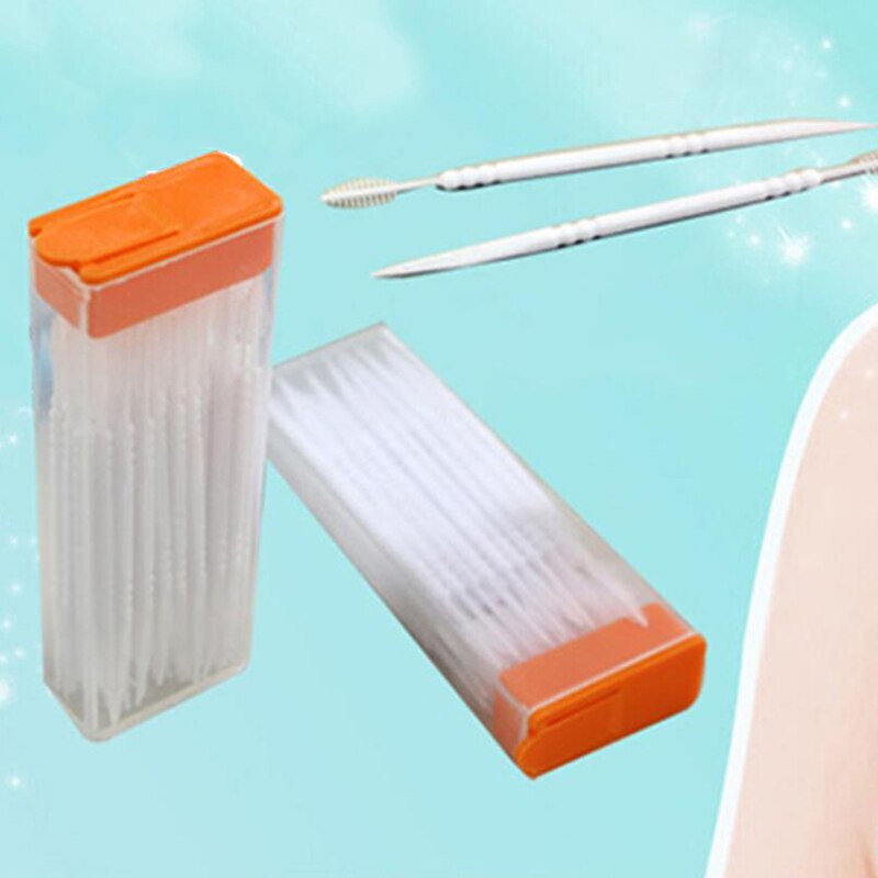 Mondadientes portátiles, palillos de plástico creativos de doble cabeza para limpieza de dientes, mondadientes sin olor ecológicos