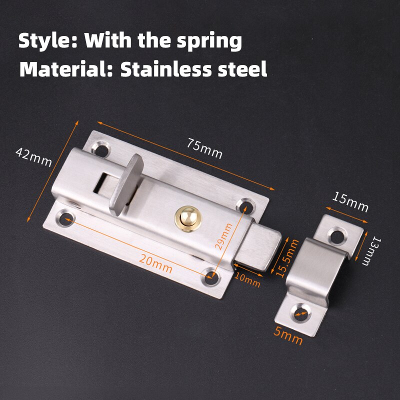 BETOCI Stainless steel latch lock latch spring automatic lock latch latch lock install bathroom door cabinet lock hardware: Spring latch