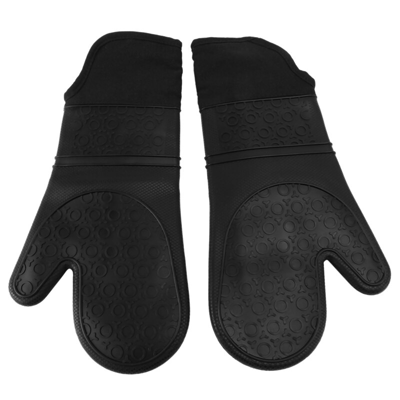 Extra Long Silicone Oven Mitts And Pot Holders Sets, Heat Resistant Oven Mitts With Quilted Liner, Mini Oven Gloves
