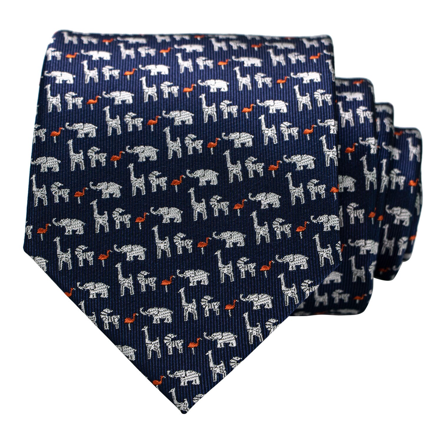 Dier Tie Voor Mannen Zijde Geweven Stropdas Dinosaurus Slak Vos Flamingo Jacquard Party Wedding Gravata Ties: PEACOCK BLUE