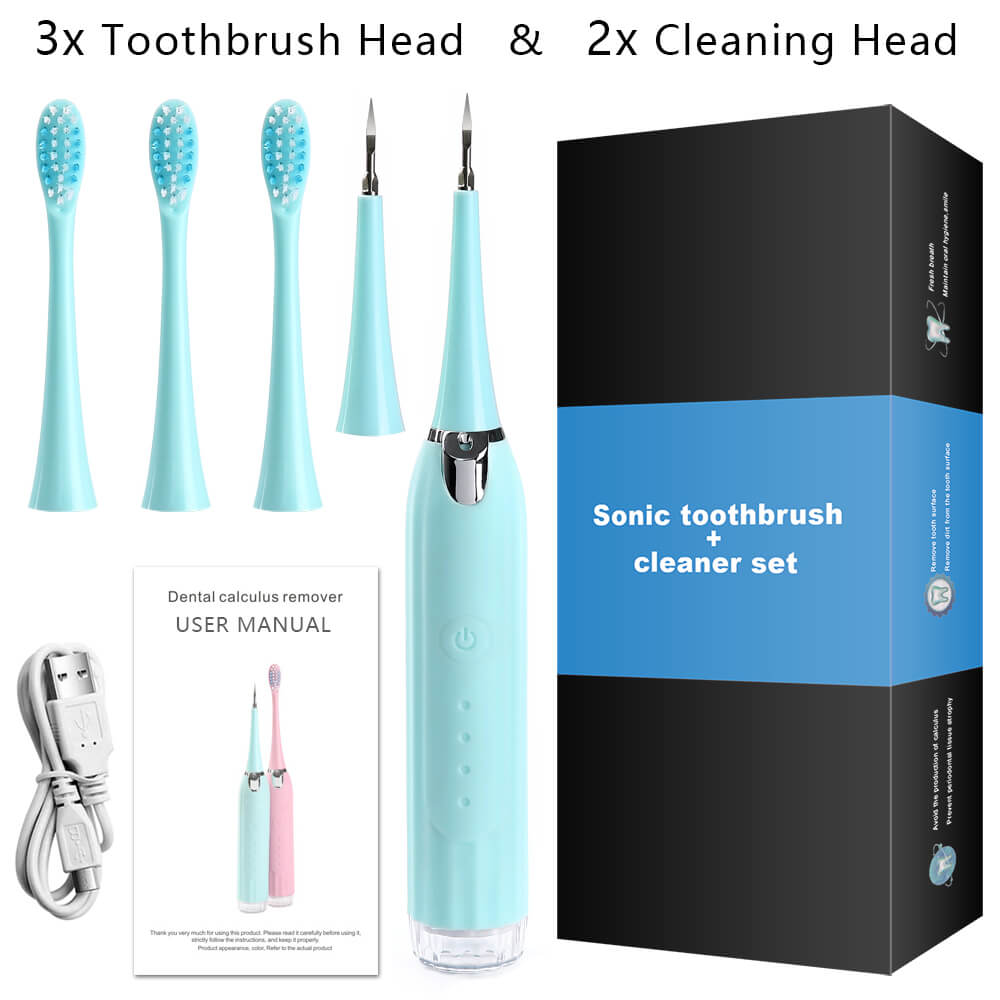 Sonic Elektrische Zahnbürste Rauch Zahnstein Reiniger Mundhygiene Tragbare Dental Scaler Zähne Bleaching Entfernung Flecken Zahnarzt Kopf: Cyan 3-2