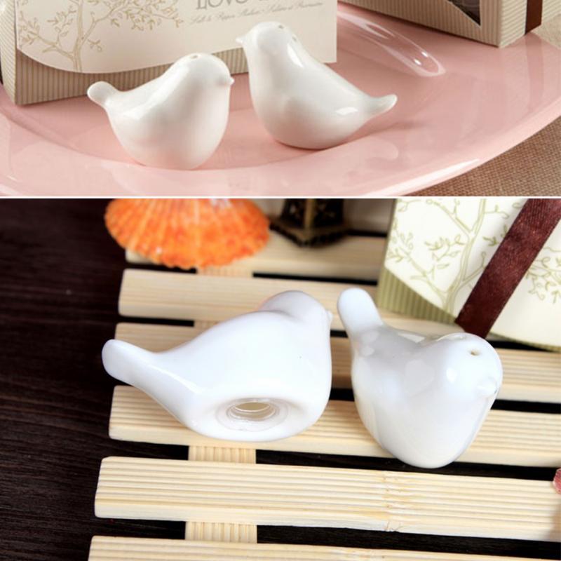 2 stk/parti elsker fugl salt peber shaker gryder cruet caster keramiske krydderier beholder opbevaringsglas krukker køkkengrej