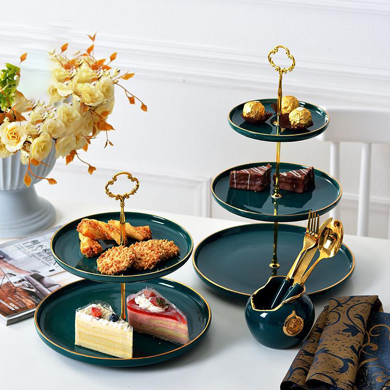 Neue Keramik Japanische Süßigkeiten Snacks Lebensmittel Trays Kuchen Stehen Nordic Malachit Grün Hochzeit Dekoration Tablett Küche Veranstalter