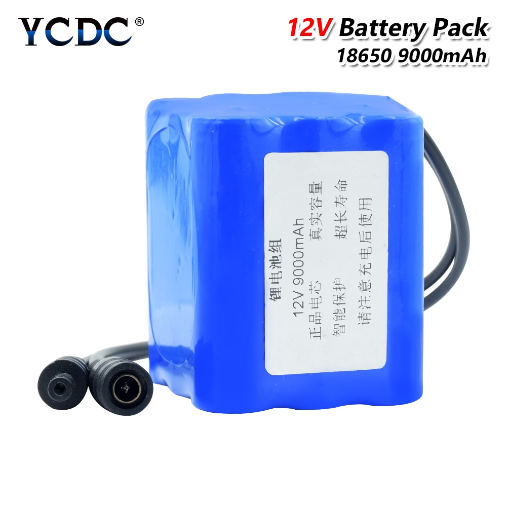 Hoge Capaciteit 9000mah 12 V Lithium 18650 Batterij Pack (9pcs 18650 Lithium Ion Bateria) vervanging Batterie Ontlading Bescherming
