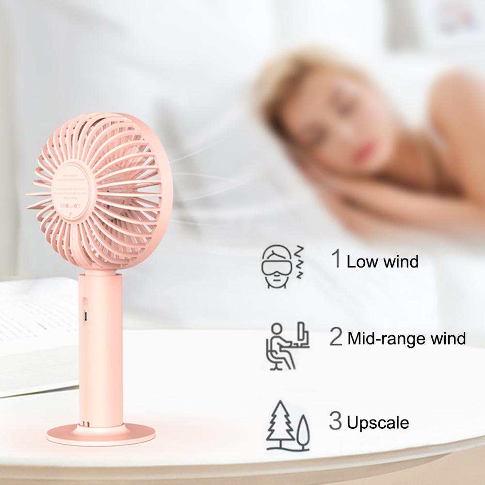 Tragbarer wiederaufladbarer ventilator, luftkühler, betrieben mit handventilator, usb, einfarbig, tragbarer desktop-home-office-ventilator, einstellbarer ventilator