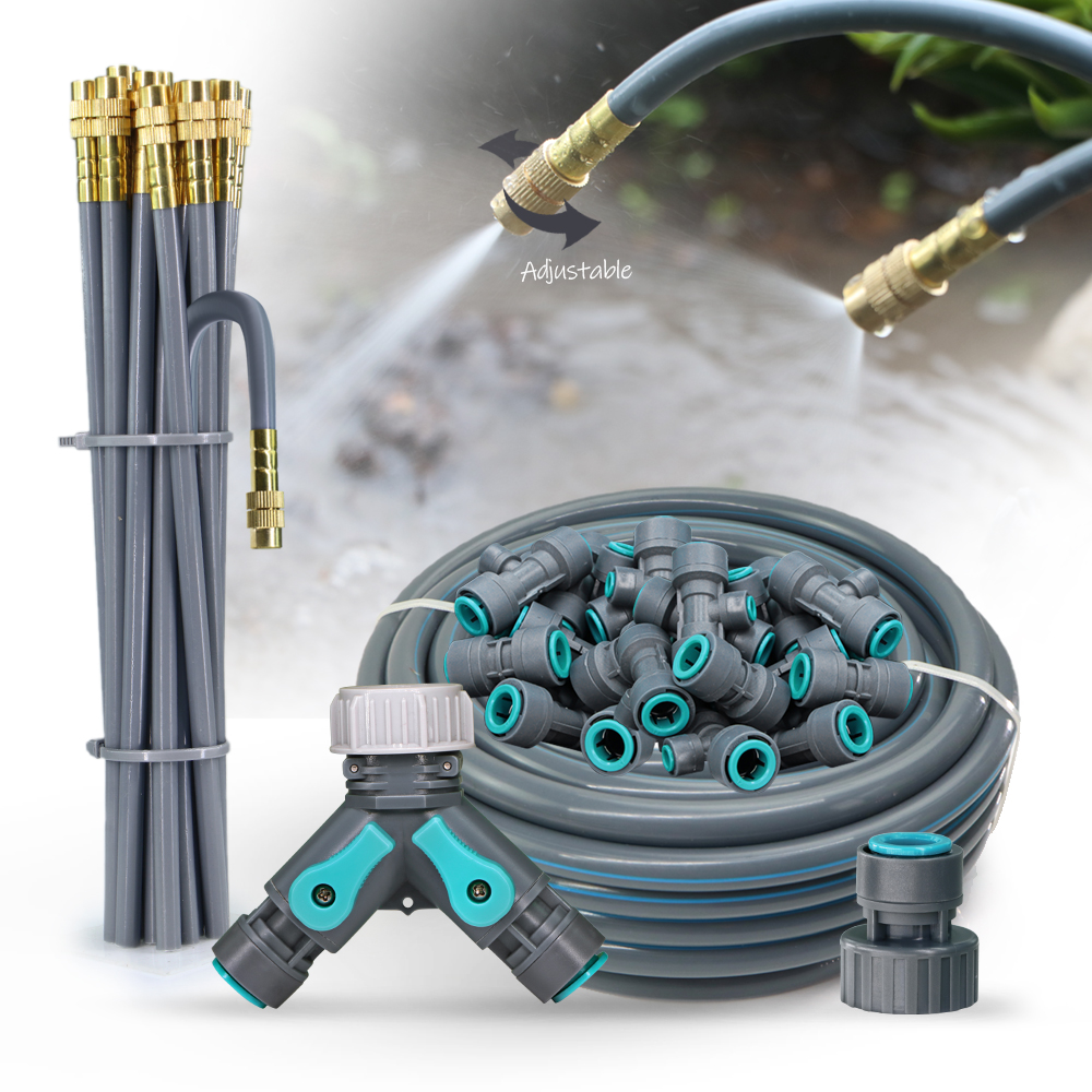 3/8" 9/12mm Garden Auto Watering System 20cm Free Bend Adjustable Sprayer Nozzle Misting Cooling Plants Irrigation Sprinkler Kit