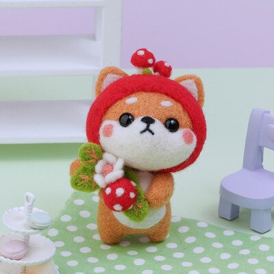 Jiwuo Wool Felt Kit Needle Felting Kit Animal Pet Doll for Needle Material Bag Pack for Beginner Non Finished Wool Felt Package: 11