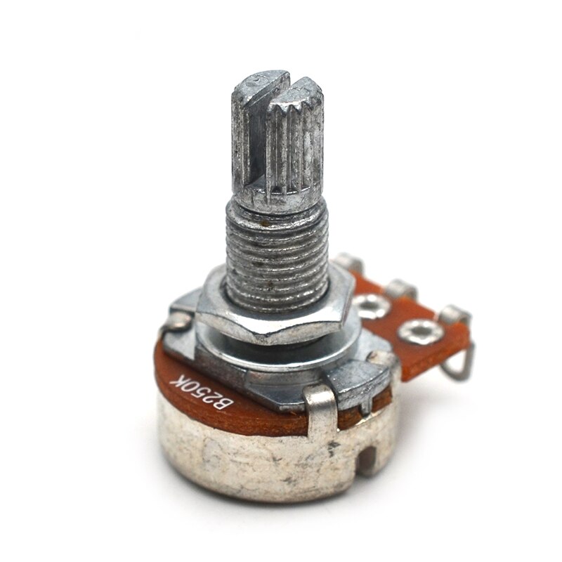 Potenciómetro para guitarra, pieza de bajo, accesorios de guitarra, 250K, 500KSplit, 15mm/18mm, 2 uds.