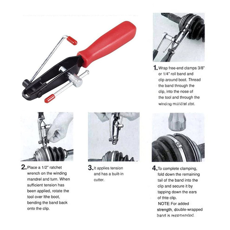 ATV Auto CV Joint Banding Boot Axle Clamp Tool CV Half Shaft Boot Band Buckle Clamps Repair Install Tools