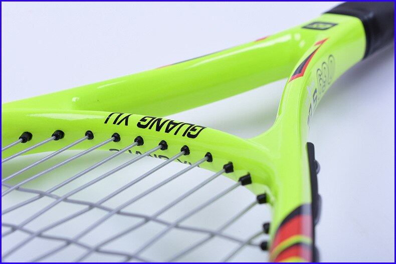 Carbon Fiber Tennis Racket Beginnende Beginner Training Tennis Shot Stabiele Demping Enkel Racket Met Snaren Q1316CME