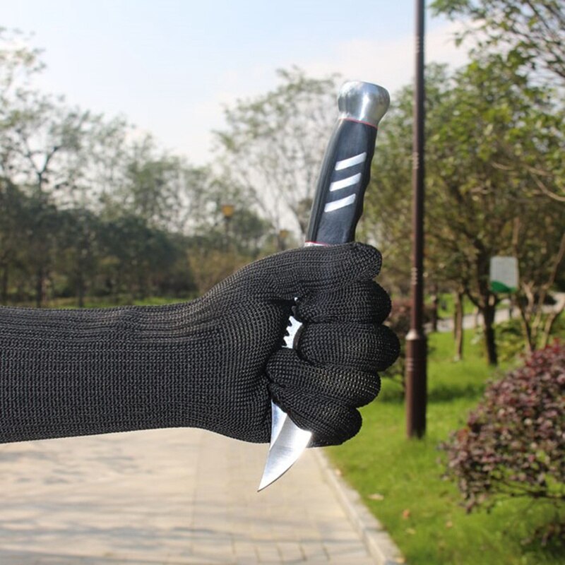 2PCS Long Sleeve Anti-cutting Steel Glove for Protective Hand