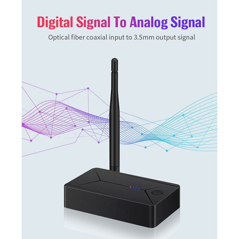 Bluetooth 5.0 Transmitter Coaxial Optical Fiber SPDIF Adapter 3.5mm AUX Stereo Hifi Wireless for TV PC Headphone