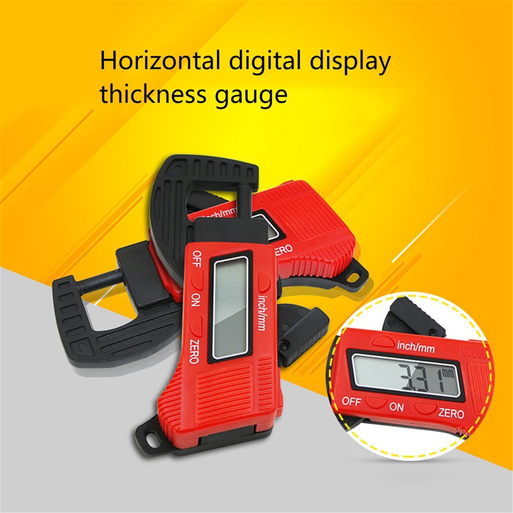 0-12.7mm Caliper Carbon Fiber Composites Digital Thickness Caliper Micrometer Gauge Blue/Red Measurement Tool
