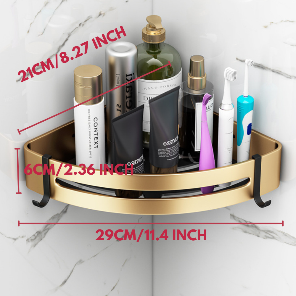 Luxury Bathroom Shelves Set Triangle Corner Shelf Shower Storage Rack Holder Wall Mounted Toilet Organizer Shampoo Organizer: Tri B