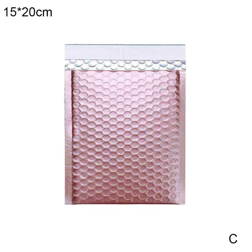 1Pc 11cmx13cm 15cmx20cm Rose Gold Bubble Bag Waterproof Packaging Gold Foil Bubble Bags Envelop For Padded Mailer: Red