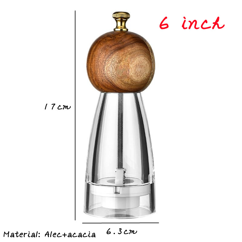 5/6/8 tums manuell pepparkvarn akryl keramisk kärna peppar havssaltkvarn multifunktionell spannmålskvarnar kryddkvarnar prylar: Elfenben