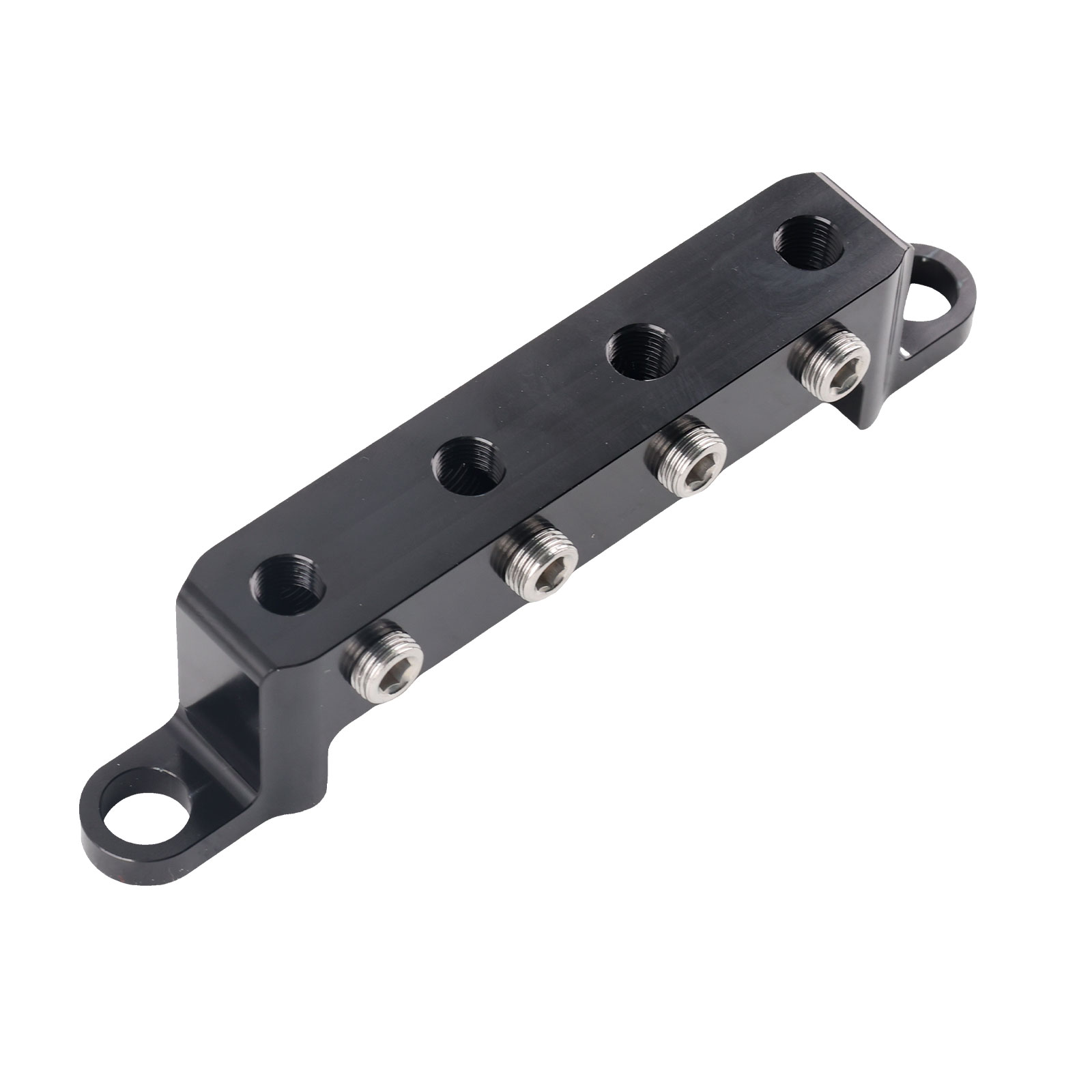 Engine Parts 4 Port Billet Remote Sensor Block 6061 Aluminum Black Anodized