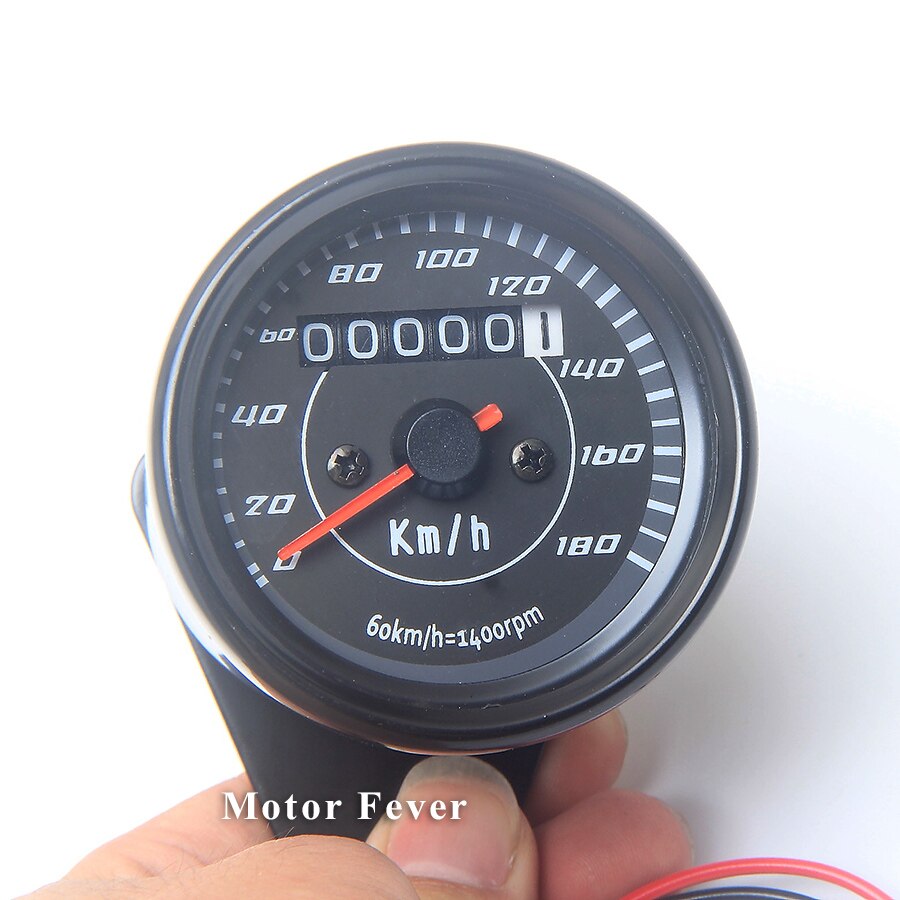 Motorfiets Mechanica Snelheidsmeter Indicator Kilometerstand Instrument 0-180 km/h 12V voor Cafe Racer Snelheidsmeter Harley Meter kilometer