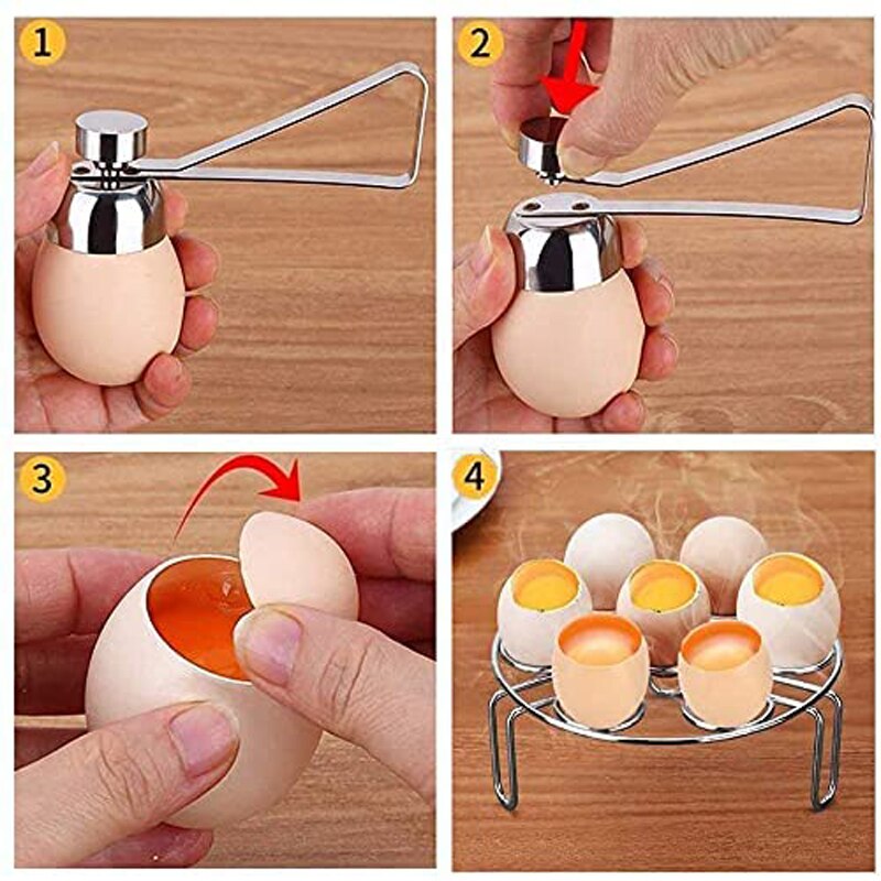 Stainless Steel Egg Scissors Egg Topper Cutter Shell Opener Stainless Steel Boiled Raw Egg Open Hotel Kitchen Tools