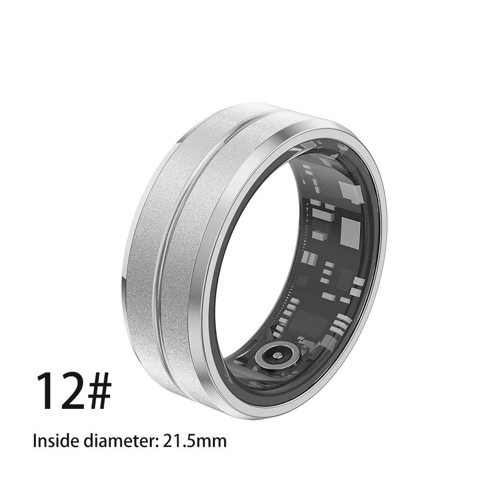 Anillo inteligente 2025 para hombres y mujeres, control del ritmo cardíaco y del oxígeno en sangre, múltiples modos deportivos IP68, anillos inteligentes impermeables para Android IOS: Negro