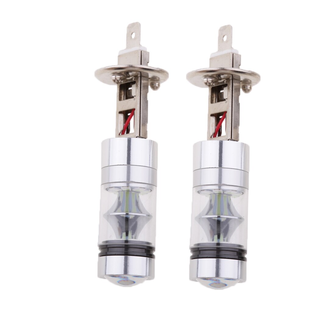 2 Stuks High Power 100W H1 20SMD Led Mistlamp Rijden Bollen 8000K Ice Blue Voor Auto
