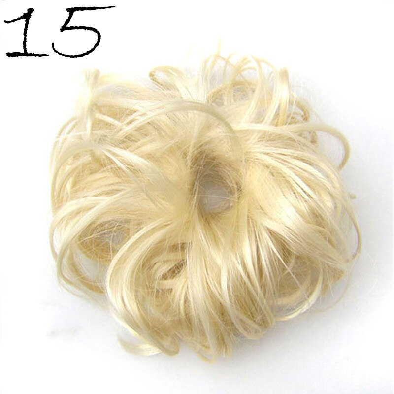 Synthetic Hair Ring Messy Wrap For Hair Extension Donut Curly Rubber Band Languid Women Hair Tail Ponytail Accessory: JFF15