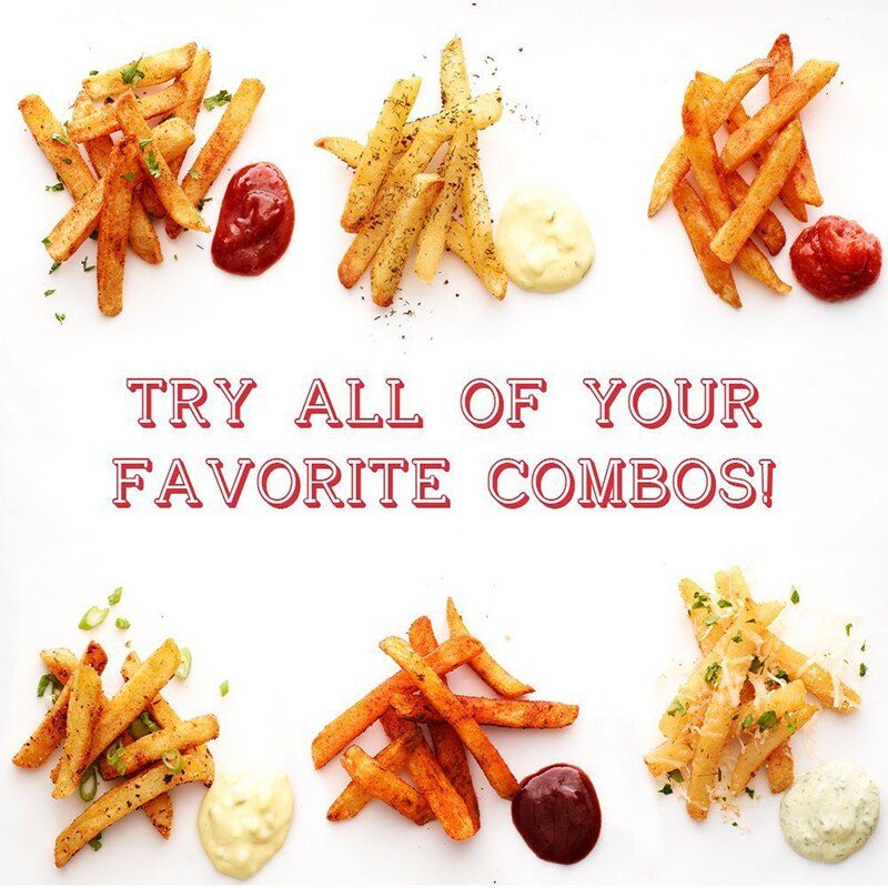 Assorteret sauce ketchup dip kop skål pommes frites kegle salat dyppe kop skåle kartoffel værktøj køkken tilbehør