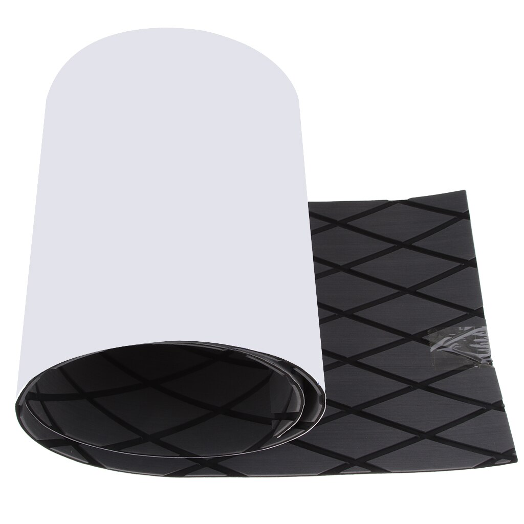 Deluxe 75 Inch x 13 Inch Marine Flooring Faux Teak EVA Foam Boat Decking Sheet Shockproof: Dark Grey Black