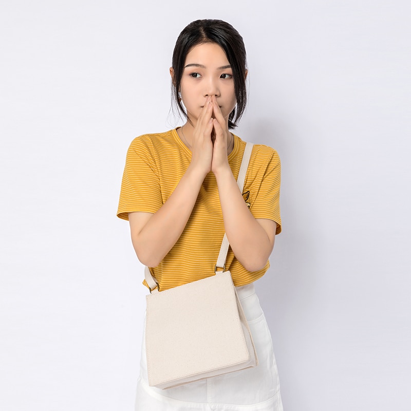 Westerse Stijl Kleine Tas Wit Canvas Literaire Handtassen Mori Schouder Schouder Kleine Vierkante Tas