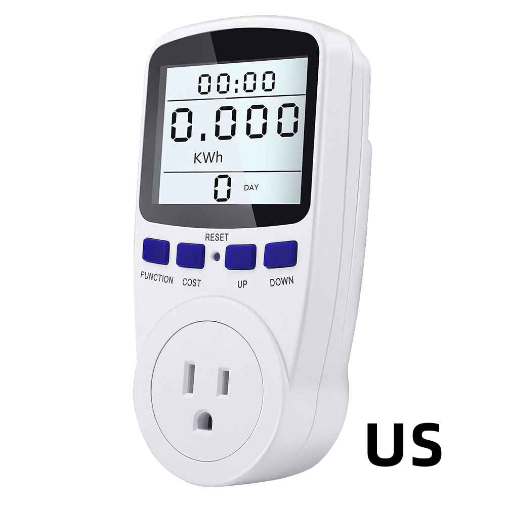 220V AC EU Digital LCD Power Meter Wattmeter Socket Wattage Kwh Energy Meter Measuring Outlet Power Analyzer socket US plug