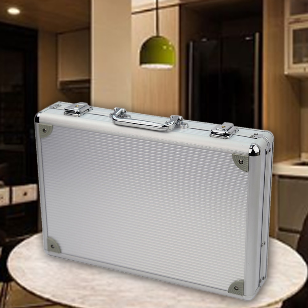 Klokkeboks 24 grid full beskyttende smykker oppbevaring display koffert anti ripe bærbar aluminiumslegering støvtett hjemmearrangør