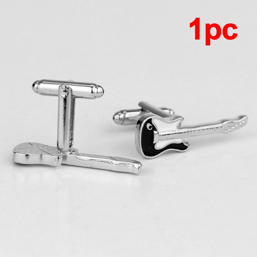 1 Pair Sleeve Cufflinks Musical Instruments Guitar-shaped Cufflinks Jewelry Shirt Accessory for Boys Business Suit