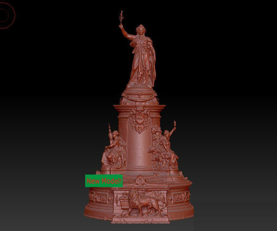 3D model for cnc 3D CNC machine in STL file format Republic plaza sculpture in Paris
