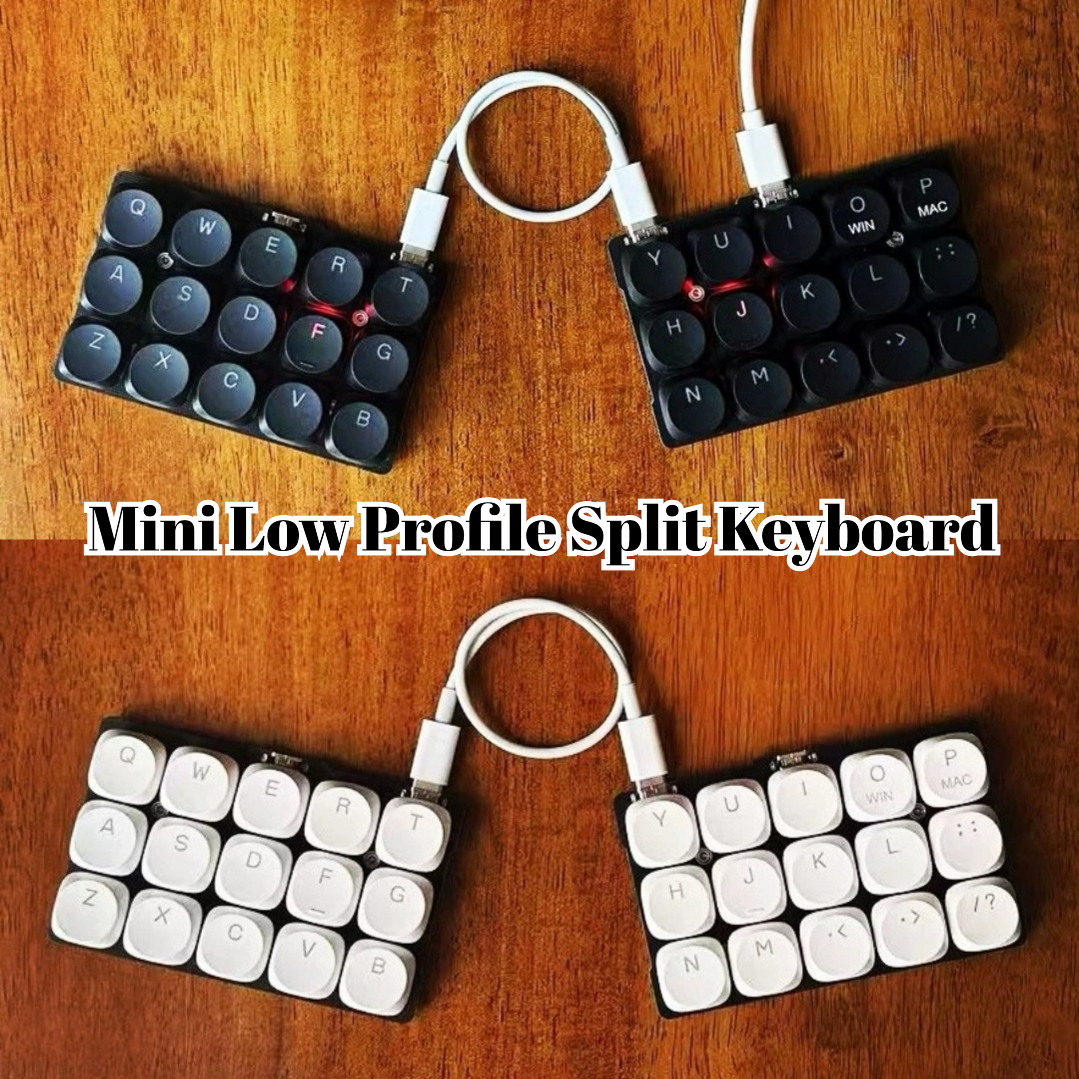 Mini lågprofils delat tangentbord trådbundet single mode delat mekaniskt tangentbord  fr4 aluminiumlödda switch-flaska tangentbordsmapp 9 lager