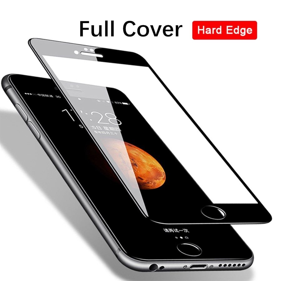 Protector de pantalla de borde curvado 3D para iPhone 7 6 S 8, película de vidrio templado para iPhone 6 s 7 8 Plus