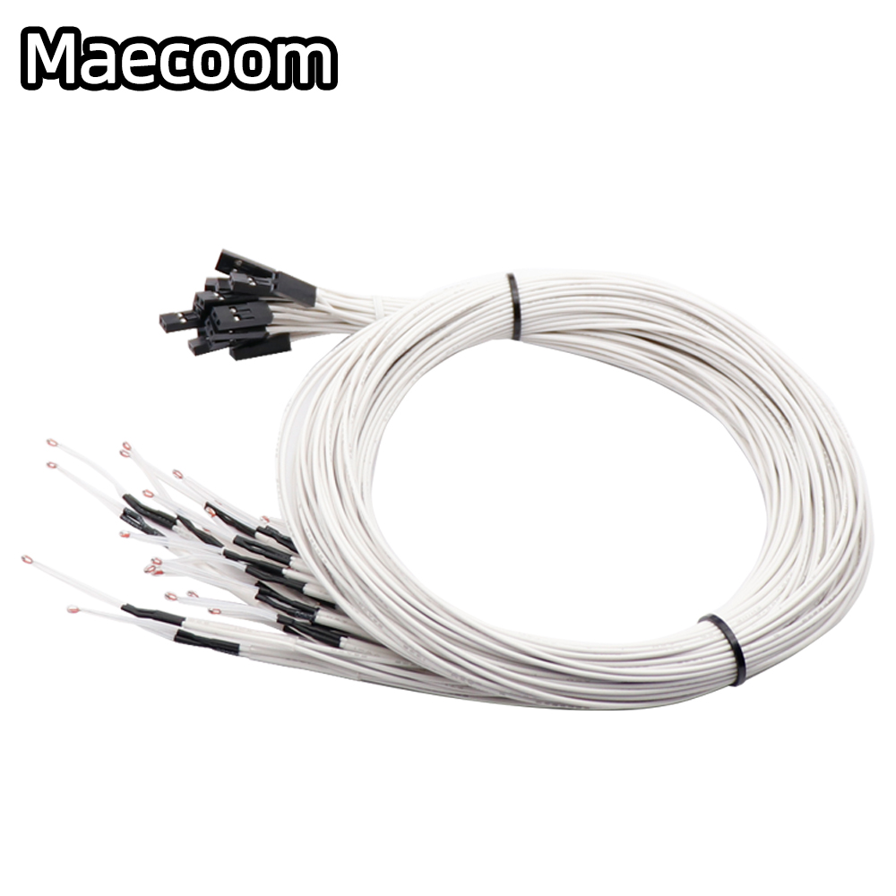 3D Printer parts Thermistor NTC Temperature Sensor 3950 1% line100&amp;150cm 100K with XH2.54 Dupont Terminal 2P Connector Terminal