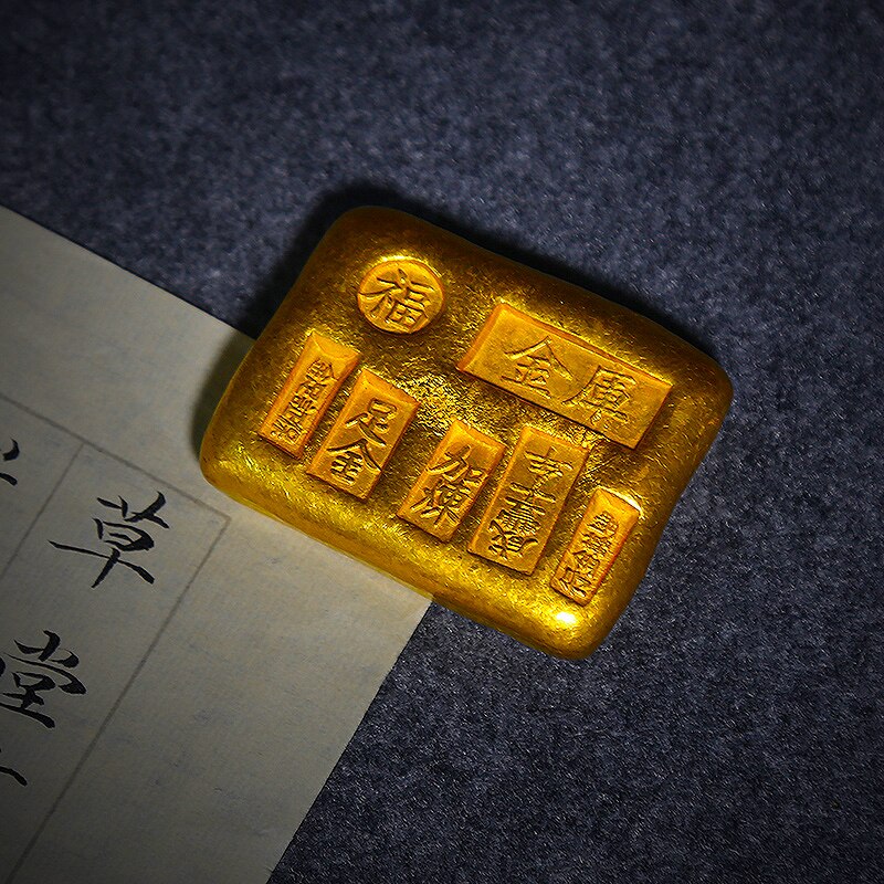 Metalen Paperweights Chinese Kalligrafie Pen Rest Chinese Traditionele Gold Bullion Vormige Paperweights Papier Drukken Prop