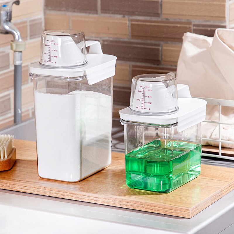 Storage Bucket Washing Powder Laundry Detergent Storage Box Seal Home Measuring Cup Lid Toiletries Storage Three Sizes