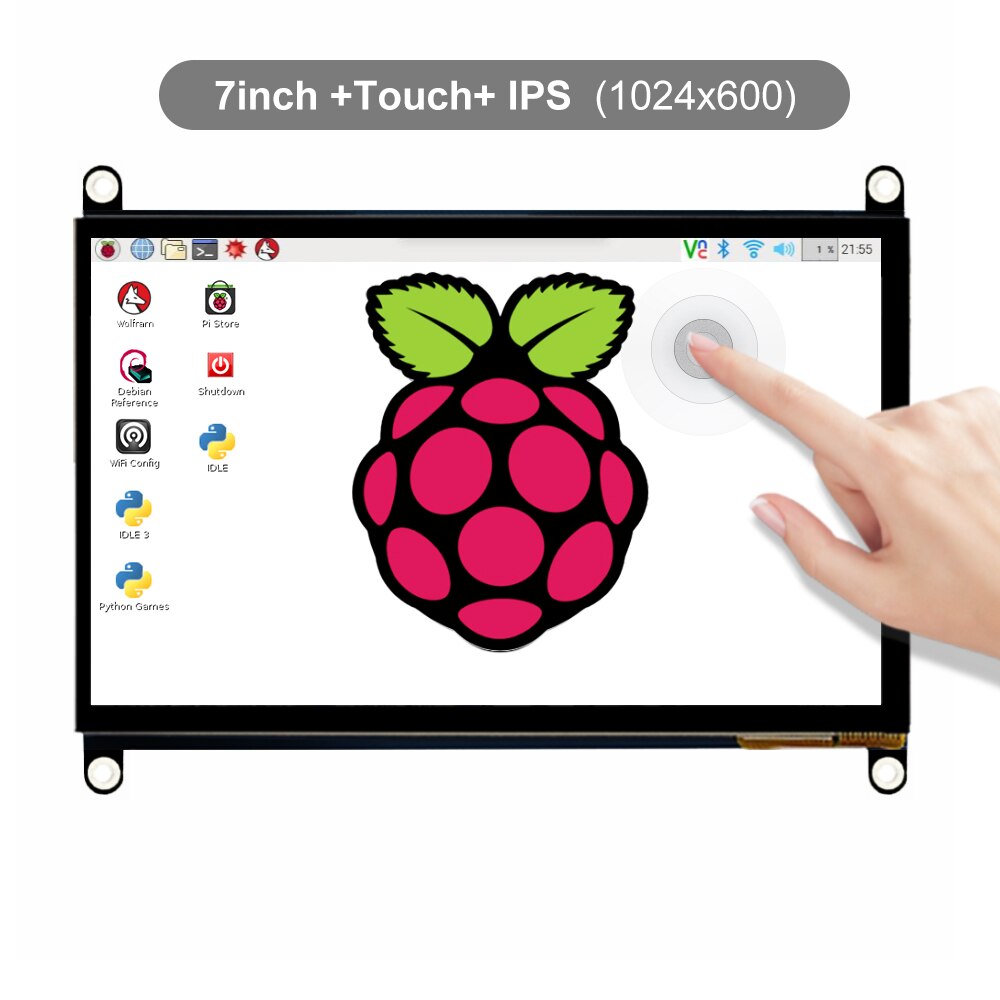 7inch Touchscreen Display Monitor, 1024x600 Touch Screen IPS Capacitive HDMI LCD for Raspberry Pi: 7inch Touchscreen