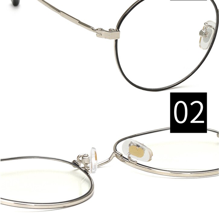 Blue Light Blocking Glasses Classic Round Metal Clear Lens Glasses Frame Unisex Circle Eyeglasses Photochromic Sunglasses UV400